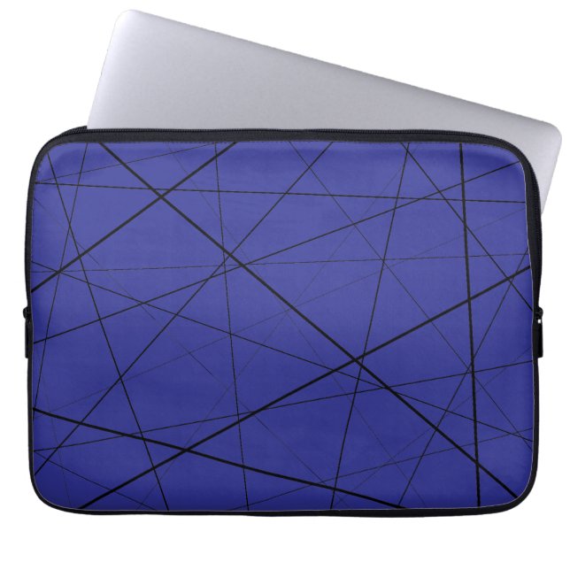 Svart och vit geometrisk mönster laptop fodral (Framsidan)