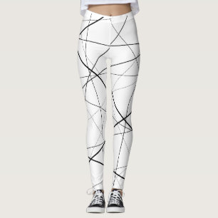 Svart och vit geometrisk mönster leggings