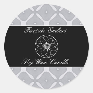 Svart och vit geometrisk produktetikett runt klistermärke