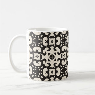Svart och vit geometrisk sömlös Mönster Kaffemugg