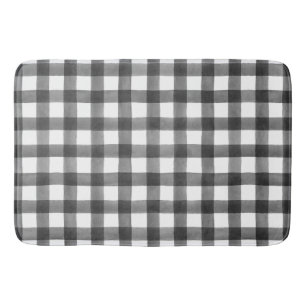 Svart och vit Gingham Buffalo Check Rutig Badrumsmatta