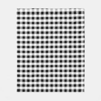 Svart och vit Gingham-mönsterdesign Fleecefilt