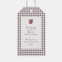 Svart och vit Gingham Plaid Anpassad Jul