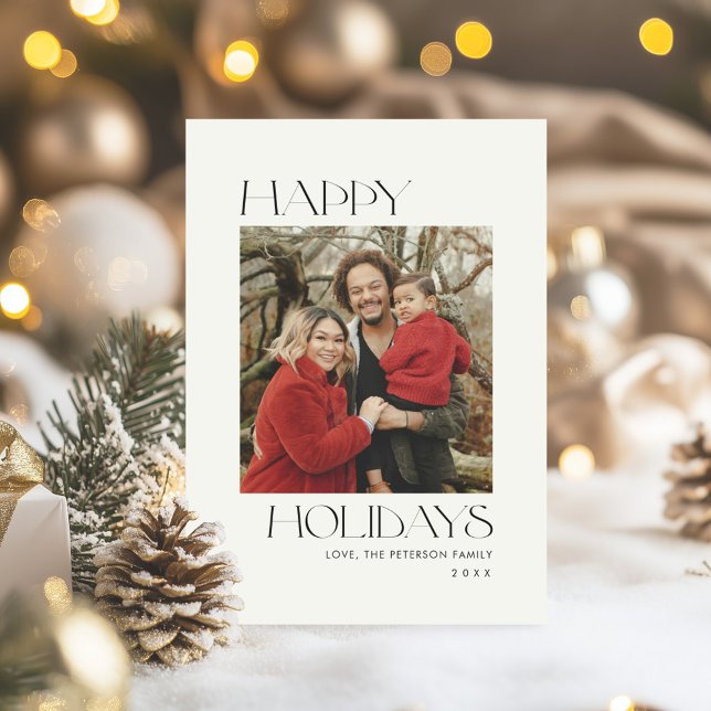 Svart och vit Glad helgdag-fotografi Julkort (Skapare uppladdad)