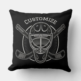 Svart och vit Goalie-mask Kudde