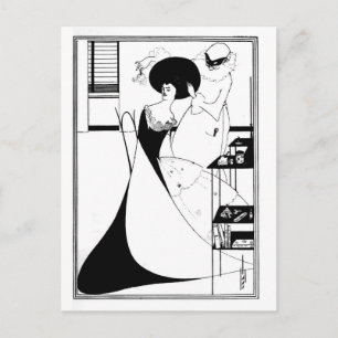 Svart och vit gothisk art nouveau Salome Vykort