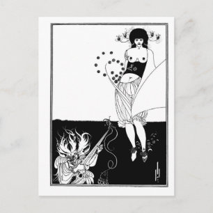 Svart och vit gothisk art nouveau Salome Vykort