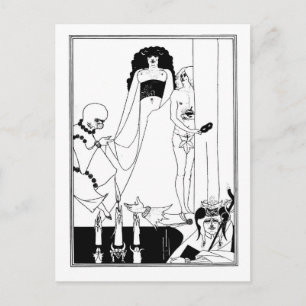 Svart och vit gothisk art nouveau Salome Vykort