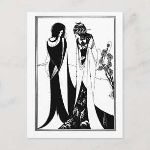 Svart och vit gothisk art nouveau Salome Vykort