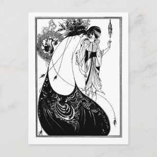 Svart och vit gothisk art nouveau Salome Vykort