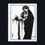 Svart och vit gothisk art nouveau Salome Vykort<br><div class="desc">Från Aubrey Beardsleys arbete, från en serie på 11. Samla in allt från vår butik. Aubrey Vincent Beardsley (21 augusti 1872-16 mars 1898) var en engelsk illustratör och författare. Hans teckning i svart bläck, som påverkats av stilen av japanska träbitar, betonade den groteska faktorn. Han var ledande figur i den...</div>