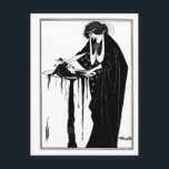 Svart och vit gothisk art nouveau Salome Vykort<br><div class="desc">Från Aubrey Beardsleys arbete, från en serie på 11. Samla in allt från vår butik. Aubrey Vincent Beardsley (21 augusti 1872-16 mars 1898) var en engelsk illustratör och författare. Hans teckning i svart bläck, som påverkats av stilen av japanska träbitar, betonade den groteska faktorn. Han var ledande figur i den...</div>