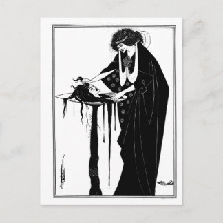 Svart och vit gothisk art nouveau Salome Vykort