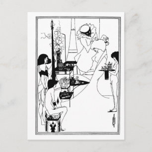 Svart och vit gothisk art nouveau Salome Vykort
