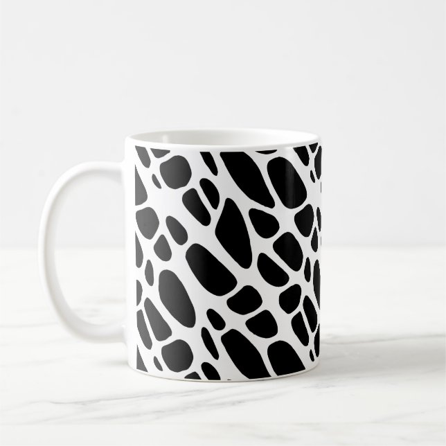 Svart och vit gotik Organic Webben Mönster Kaffemugg (Vänster)