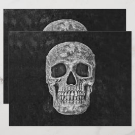 Svart och vit gotin Grunge med skullhuvud