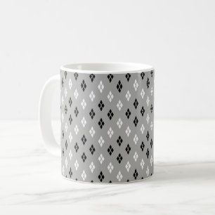 svart och vit grå geometrisk fin mönster kaffemugg