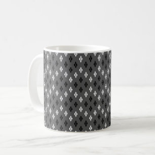 svart och vit grå geometrisk fin mönster kaffemugg