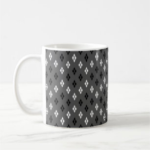 svart och vit grå geometrisk fin mönster kaffemugg