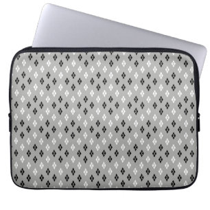 svart och vit grå geometrisk fin mönster laptop fodral