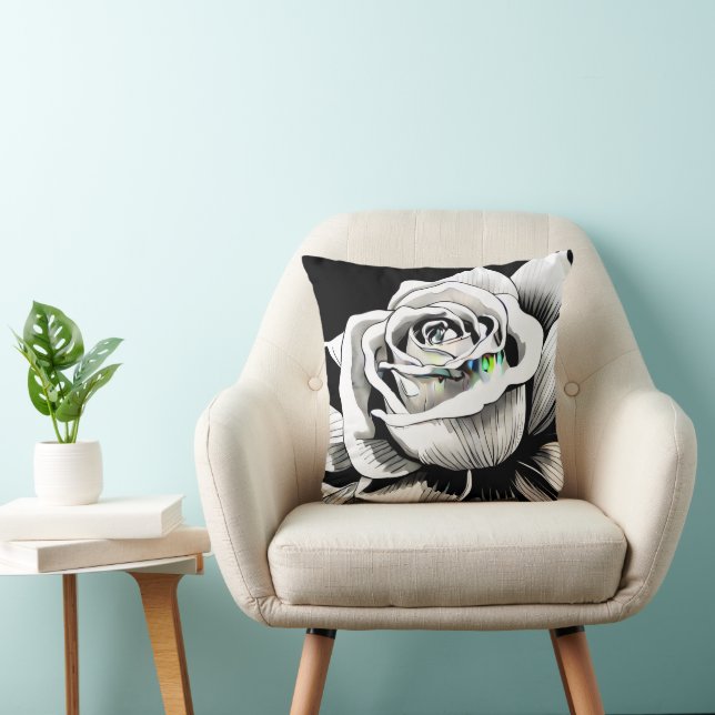 Svart och vit grafik med en Ro Kudde (Stol)