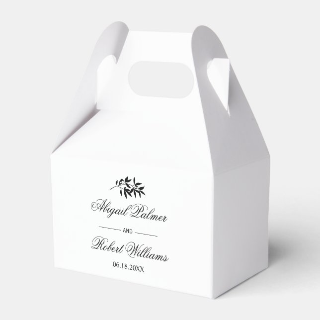 Svart och vit gren Old Money bröllop Presentaskar (Framsidan Sidan)