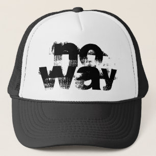 Svart och vit grunge NO WAY-bokstäver Keps