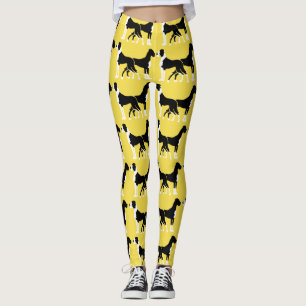 Svart och Vit Gul Boston Grand Daneser Leggings