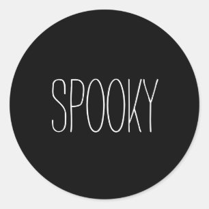 Svart och vit Halloween handskriven Runt Klistermärke