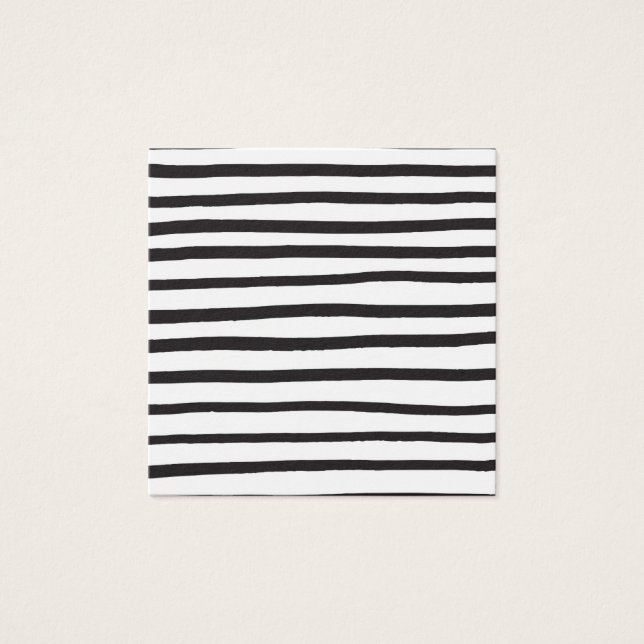 Svart och vit hand plockade-markör rand fyrkantigt visitkort (Framsida)