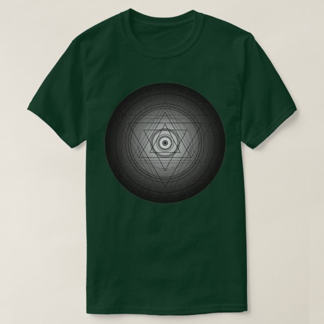 Svart och vit helig-geometricirkel med alchem t shirt (Design framsida)