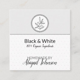 Svart och vit hemmadedräkt och brödtext | MÄRKRE Fyrkantigt Visitkort