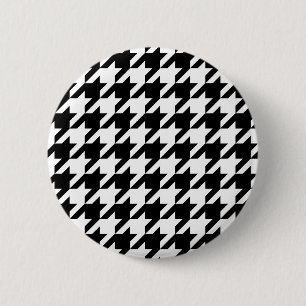 Svart och vit houndstooth-kontroll knapp