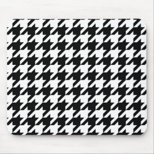 Svart och vit houndstooth-kontroll musmatta