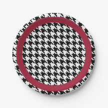 Svart och vit houndstooth med krimson accent