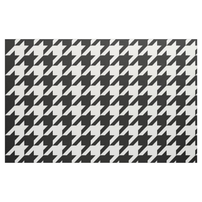 Svart och vit houndstooth mönster tyg (Fat Quarter)