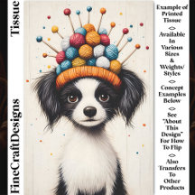 Svart och vit Hund, Boll Hat CY1 Decoupage