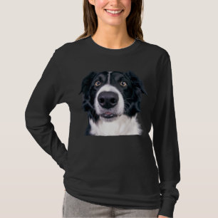 Svart och vit hundansikte t shirt