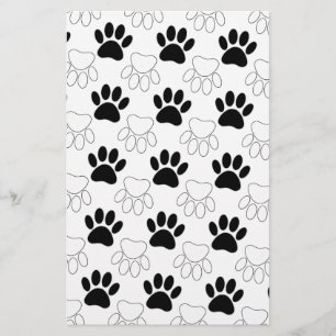 Svart och vit hundvalksmönster brevpapper