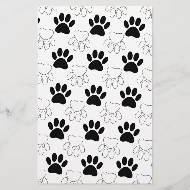 Svart och vit hundvalksmönster brevpapper (Framsida)