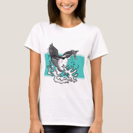 Svart och vit illustration av Kingfisher T Shirt