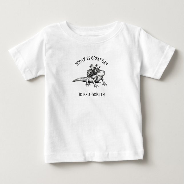 Svart och vit illustration av nyfiket vattensalama t shirt (Framsida)