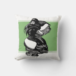 Svart och vit illustration av Tuftad Anka Kudde