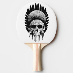 Svart och vit indianskal pingisracket