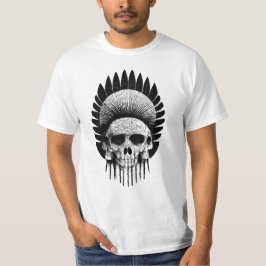 Svart och vit indianskal t shirt