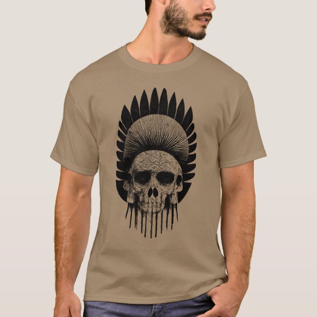 Svart och vit indiskal T-Shirt (Framsida)