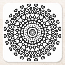 Svart och vit intrikat detaljerad Mandala-konst