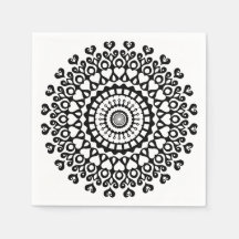 Svart och vit invecklad detaljerad Mandala-konst