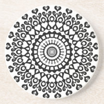 Svart och vit invecklad detaljerad Mandala-konst