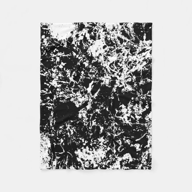 Svart och vit isbildning i Abstrakt Fleecefilt (Framsidan)